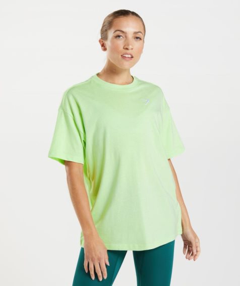 Women's Gymshark Training Oversized T-Shirts Light Green | CA A6571D